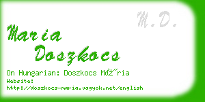 maria doszkocs business card